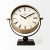 Houston Gold Metal Half Moon Base Table Clock