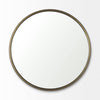 Piper 36" Gold Metal Round Wall Mirror