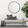 Piper 36" Gold Metal Round Wall Mirror