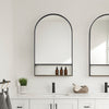 Cora Arched Wall Mirror with Shelf – 40" High, Minimalist Design