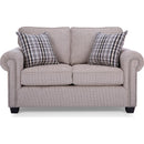  Decor-Rest Furniture Stationary Fabric Loveseat 2003-L IMAGE 2