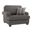 Decor-Rest Furniture Stationary Fabric Chair 2285 Chair (Dark Grey) IMAGE 1