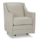 Decor-Rest Furniture Swivel Leather Chair 3443 Swivel Chair (Cream) IMAGE 1