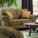 Decor-Rest Furniture Stationary Fabric Loveseat 6933 Loveseat (Brown) IMAGE 1