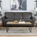 Decor-Rest Furniture Stationary Leather Sofa 3404 Sofa (Brown) IMAGE 1