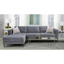 Decor-Rest Furniture Fabric 2 pc Sectional 2795-06/2795-09-RICO-GREY IMAGE 2