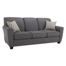 Decor-Rest Furniture Stationary Fabric Sofa 2404-CS Condo Sofa - Dark Grey IMAGE 1