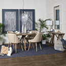 Mercana Rofi 67584 Blue Denim and Ivory Cotton Stitched Square Pouf IMAGE 6