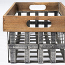 Mercana Chartrand 57851 Wood And Metal Open Crate Style Baskets (Set of 2) IMAGE 5