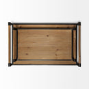 Mercana Benson 67701 Brown Wood Black Metal Trays (Set of 2) IMAGE 4