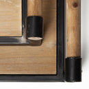 Mercana Benson 67701 Brown Wood Black Metal Trays (Set of 2) IMAGE 5