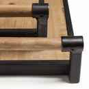 Mercana Benson 67701 Brown Wood Black Metal Trays (Set of 2) IMAGE 6