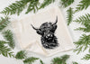 Highland Cow Organic Cotton Tea Towel