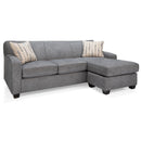Decor-Rest Furniture Fabric Queen Sofabed 2401 Sofabed with Chaise - Grey IMAGE 1