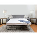 Decor-Rest Furniture Fabric Queen Sofabed 2401 Sofabed with Chaise - Grey IMAGE 2
