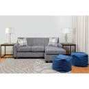 Decor-Rest Furniture Fabric Queen Sofabed 2401 Sofabed with Chaise - Grey IMAGE 3