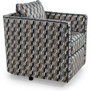 Decor-Rest Furniture Swivel Fabric Accent Chair 2050 Swivel Chair - Percy Navy IMAGE 2