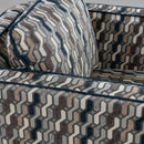 Decor-Rest Furniture Swivel Fabric Accent Chair 2050 Swivel Chair - Percy Navy IMAGE 5