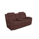 La-Z-Boy Joel Power Reclining Loveseat w/ Headrest & Console - Burgundy IMAGE 1