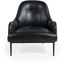 Mobital Swoon Stationary Leather Accent Chair LCH-SWOO-BLLE-PCBLA IMAGE 1