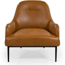 Mobital Swoon Stationary Leather Accent Chair LCH-SWOO-BRLE-PCBLA IMAGE 1