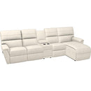 La-Z-Boy Ava 4 pc Reclining Sectional with Console - Ivory IMAGE 1
