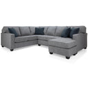 Decor-Rest Furniture Fabric 2 pc Sectional 2541-22/2541-31-BALTIC-GREY IMAGE 1