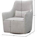 LH Imports Lilith Swivel Fabric Accent Chair DAV034-WL IMAGE 4