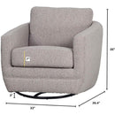  LH Imports Baltimo Swivel Glider Fabric Accent Chair FTH014S-A IMAGE 3