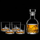 Everest - 5-Piece Crystal Whiskey Glass & Decanter Set