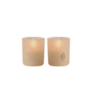 LED Flameless Candle - Beige Glass - 2.4" x 2.8"