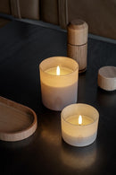 LED Flameless Candle - Beige Glass - 2.4" x 2.8"