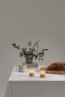 LED Flameless Candle - Beige Glass - 2.4" x 2.8"